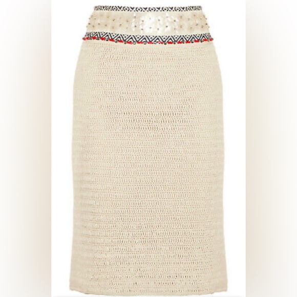 Tory Burch Dresses & Skirts - Tory Burch  Logan embellished crochet skirt - size XS